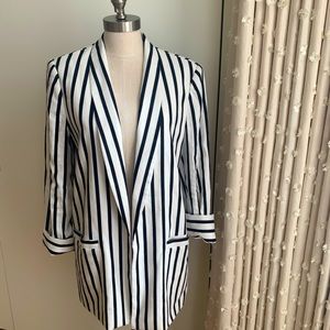 Alice + Olivia Oversized Striped Blazer Large